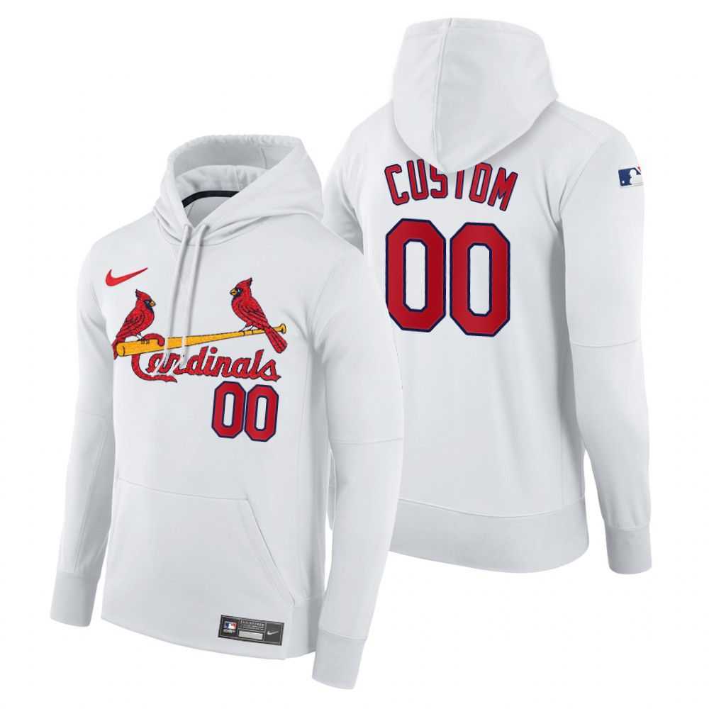 Men St.Louis Cardinals 00 Custom white home hoodie 2021 MLB Nike Jerseys